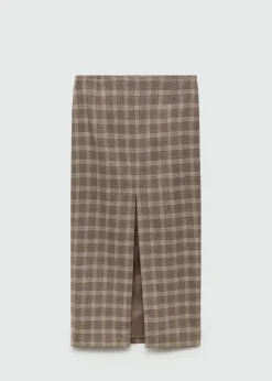 MANGO Spódnice*Spódnica w kratę z rozcięciem