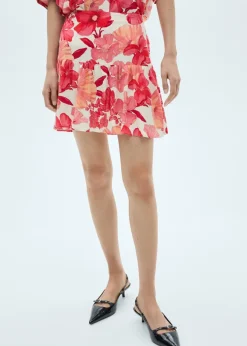 MANGO Spódnice*Spódnica w kwiaty z falbankami