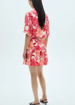 MANGO Spódnice*Spódnica w kwiaty z falbankami