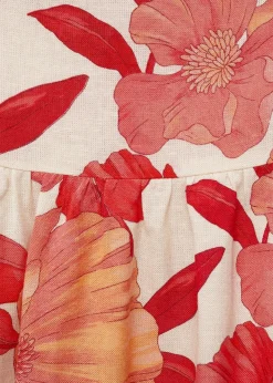 MANGO Spódnice*Spódnica w kwiaty z falbankami