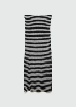 MANGO Spódnice*Spódnica w paski z rozcięciem