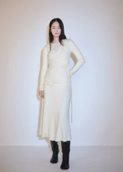 MANGO Spódnice*Spódnica z dzianiny na zakładkę