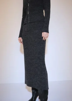 MANGO Spódnice*Spódnica z dzianiny z rozcięciem