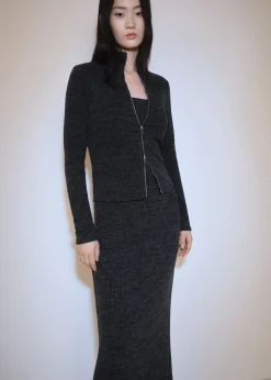 MANGO Spódnice*Spódnica z dzianiny z rozcięciem