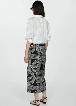 MANGO Spódnice*Spódnica z nadrukiem i rozcięciem