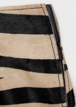MANGO Spódnice|Skóra*Spódnica ze skóry z włosiem w zebrę