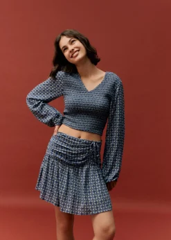 MANGO Spódnice*Spódnica ze wzorem i marszczeniem