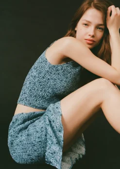 MANGO Spódnice*Spódnica ze wzorem i marszczeniem