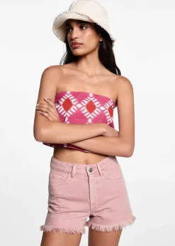 MANGO Krótkie Spodenki*Spodenki dżinsowe z postrzępionymi nogawkami