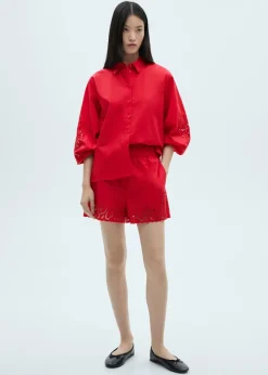 MANGO Krótkie Spodenki*Spodenki z bawełny z ażurowym motywem