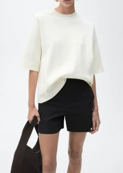 MANGO Krótkie Spodenki*Spodenki z bawełny z wysokim stanem