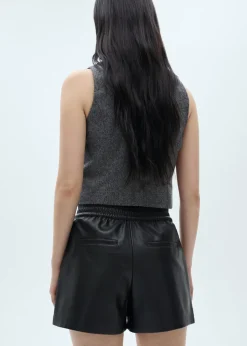 MANGO Krótkie Spodenki*Spodenki z imitacji skóry z elastycznym pasem