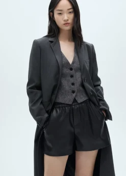 MANGO Krótkie Spodenki*Spodenki z imitacji skóry z elastycznym pasem