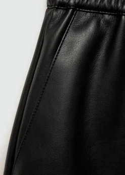 MANGO Krótkie Spodenki*Spodenki z imitacji skóry z elastycznym pasem