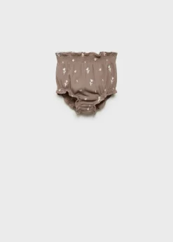 Dzieci MANGO Bermudy*Spodenki z kwiatowym haftem