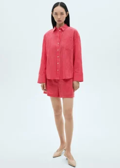 MANGO Krótkie Spodenki*Spodenki z mieszanki bawełny w paski