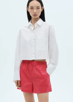 MANGO Krótkie Spodenki*Spodenki z mieszanki bawełny w paski