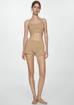 MANGO Piżamy|Piżamy*Spodenki z prążkowanej dzianiny