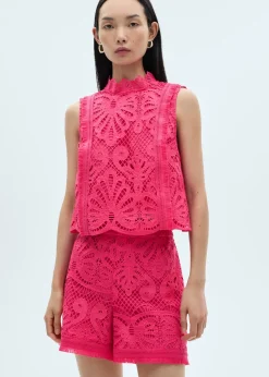 MANGO Krótkie Spodenki*Spodenki z szydełkowej dzianiny