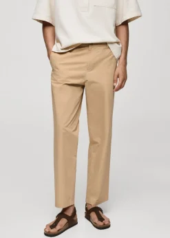 MANGO Spodnie*Spodnie bawełniane ściągane troczkami