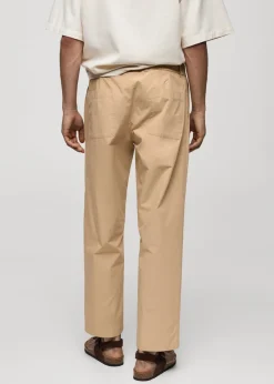 MANGO Spodnie*Spodnie bawełniane ściągane troczkami