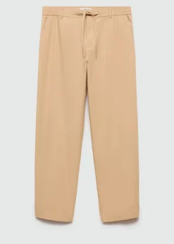 MANGO Spodnie*Spodnie bawełniane ściągane troczkami