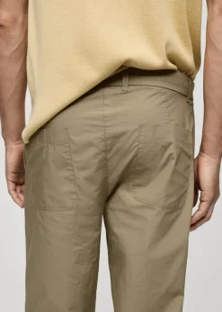 MANGO Spodnie*Spodnie bawełniane ściągane troczkami