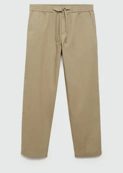 MANGO Spodnie*Spodnie bawełniane ściągane troczkami