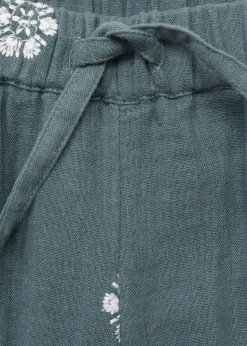 Dzieci MANGO Spodnie*Spodnie bawełniane haftowane