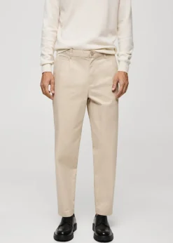 MANGO Spodnie*Spodnie bawełniane regular fit z zaszewkami