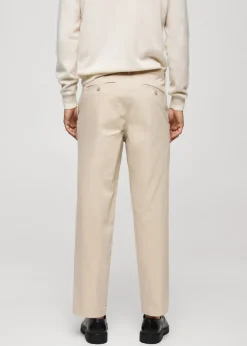 MANGO Spodnie*Spodnie bawełniane regular fit z zaszewkami
