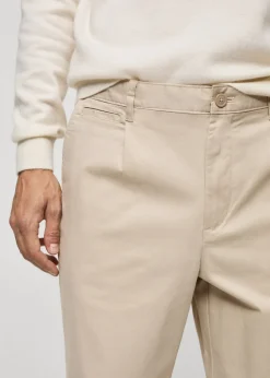 MANGO Spodnie*Spodnie bawełniane regular fit z zaszewkami