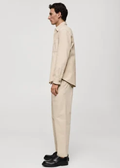 MANGO Spodnie*Spodnie bawełniane regular fit z zaszewkami