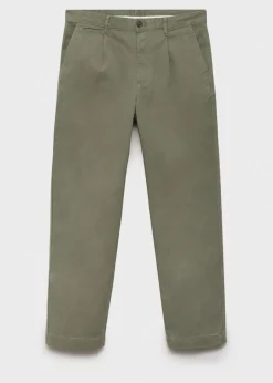 MANGO Spodnie*Spodnie bawełniane regular fit z zaszewkami