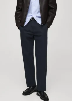 MANGO Spodnie*Spodnie bawełniane regular fit z troczkami