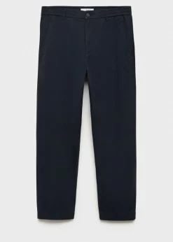 MANGO Spodnie*Spodnie bawełniane regular fit z troczkami