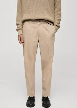 MANGO Spodnie*Spodnie bawełniane regular fit z zaszewkami
