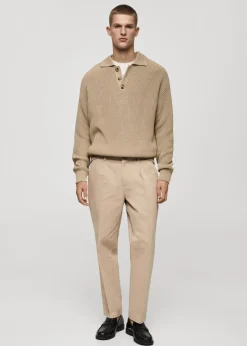 MANGO Spodnie*Spodnie bawełniane regular fit z zaszewkami