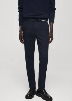MANGO Spodnie*Spodnie bawełniane slim fit w kratę
