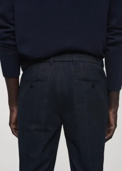 MANGO Spodnie*Spodnie bawełniane slim fit w kratę