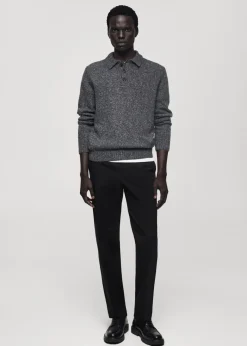 MANGO Spodnie*Spodnie bawełniane straight-fit z troczkami