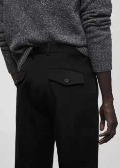 MANGO Spodnie*Spodnie bawełniane straight-fit z troczkami