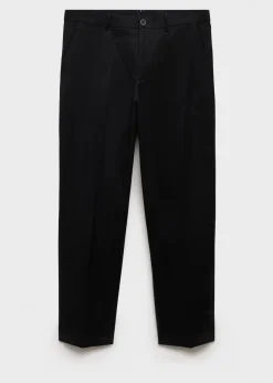 MANGO Spodnie*Spodnie bawełniane straight-fit z troczkami