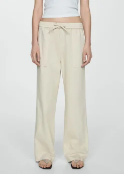 MANGO Dżinsy|Spodnie*Spodnie bawełniane z elastycznym pasem