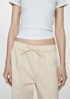 MANGO Dżinsy|Spodnie*Spodnie bawełniane z elastycznym pasem
