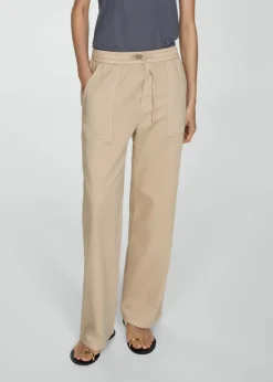 MANGO Dżinsy|Spodnie*Spodnie bawełniane z elastycznym pasem