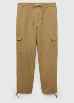 MANGO Spodnie*Spodnie cargo z mieszanki bawełny i lnu