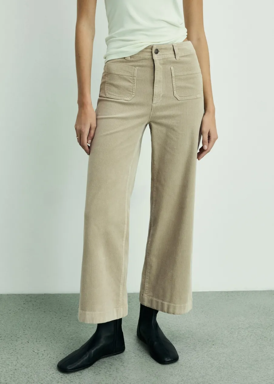 MANGO Dżinsy*Spodnie Catherin culotte ze sztruksu