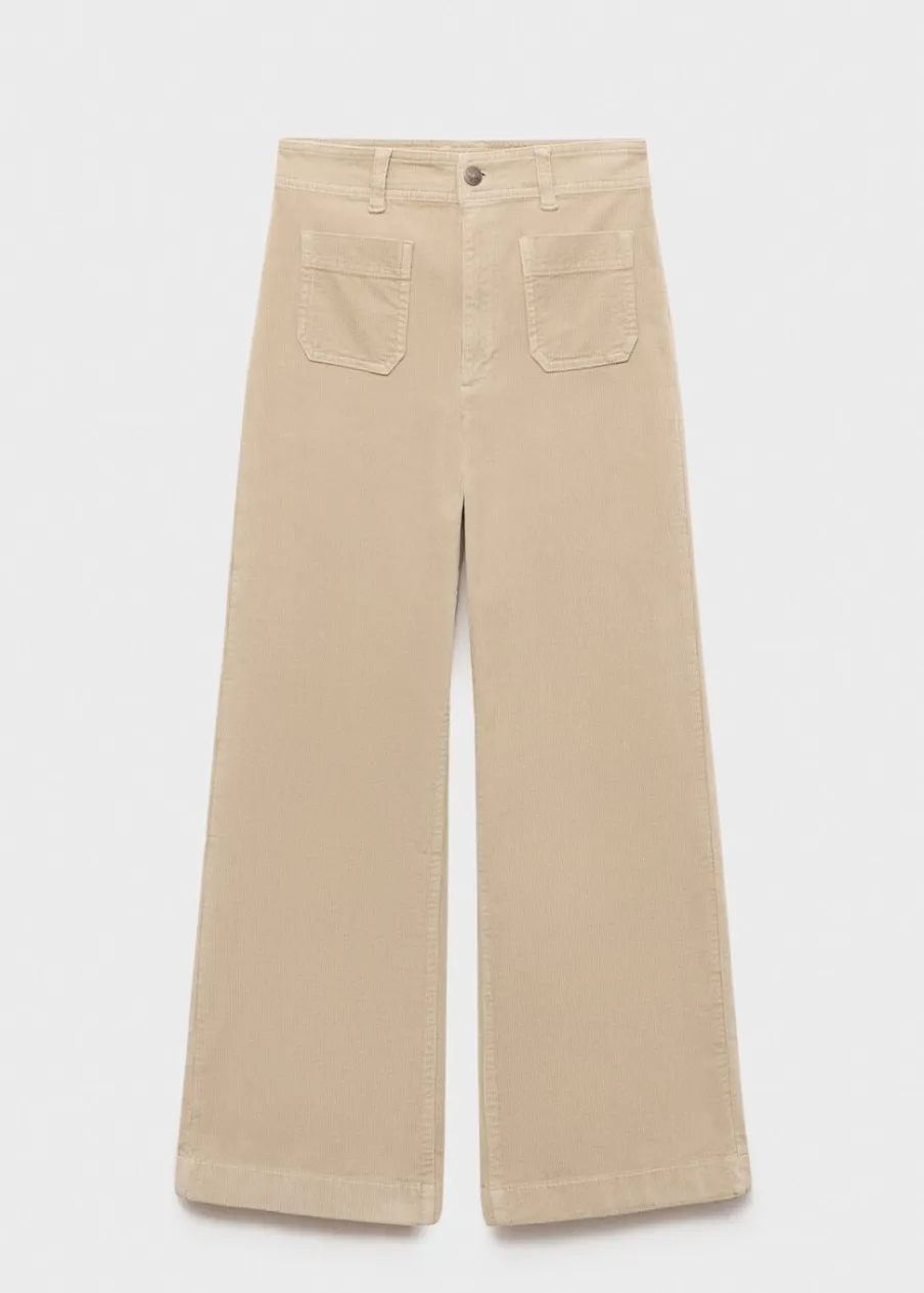 MANGO Dżinsy*Spodnie Catherin culotte ze sztruksu