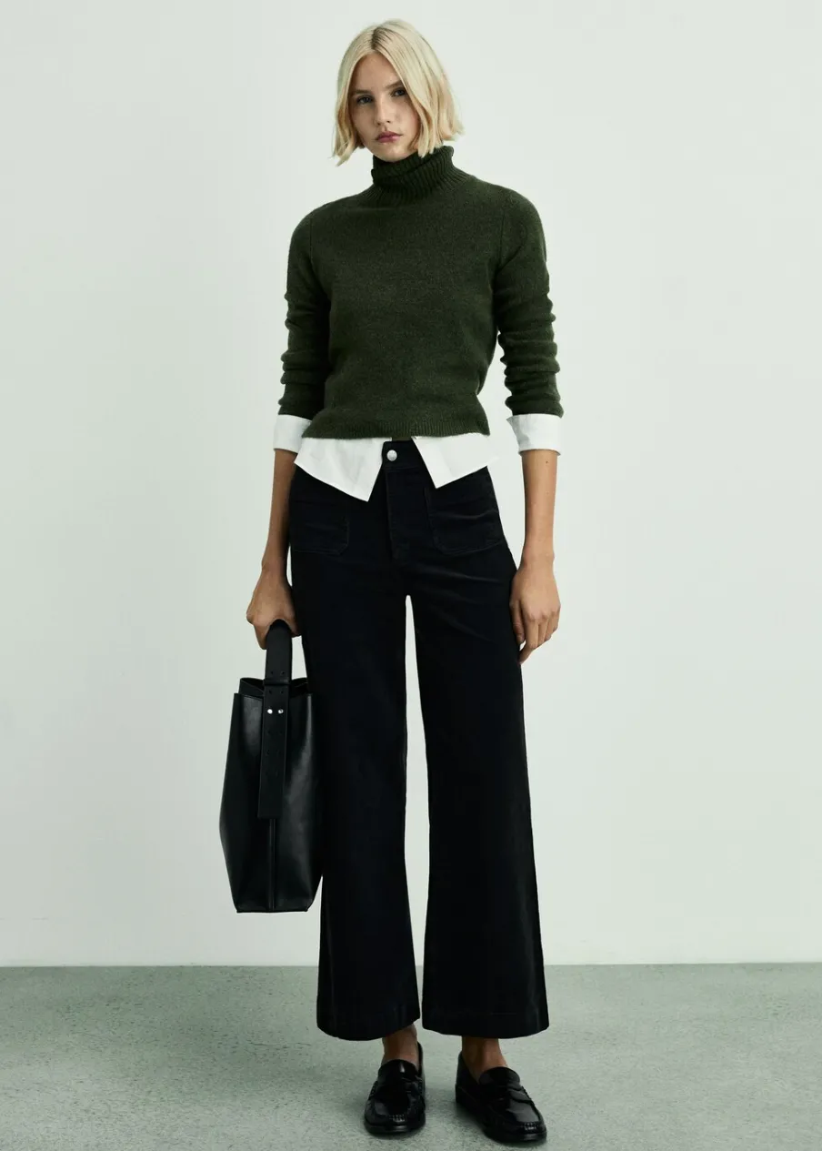 MANGO Dżinsy*Spodnie Catherin culotte ze sztruksu